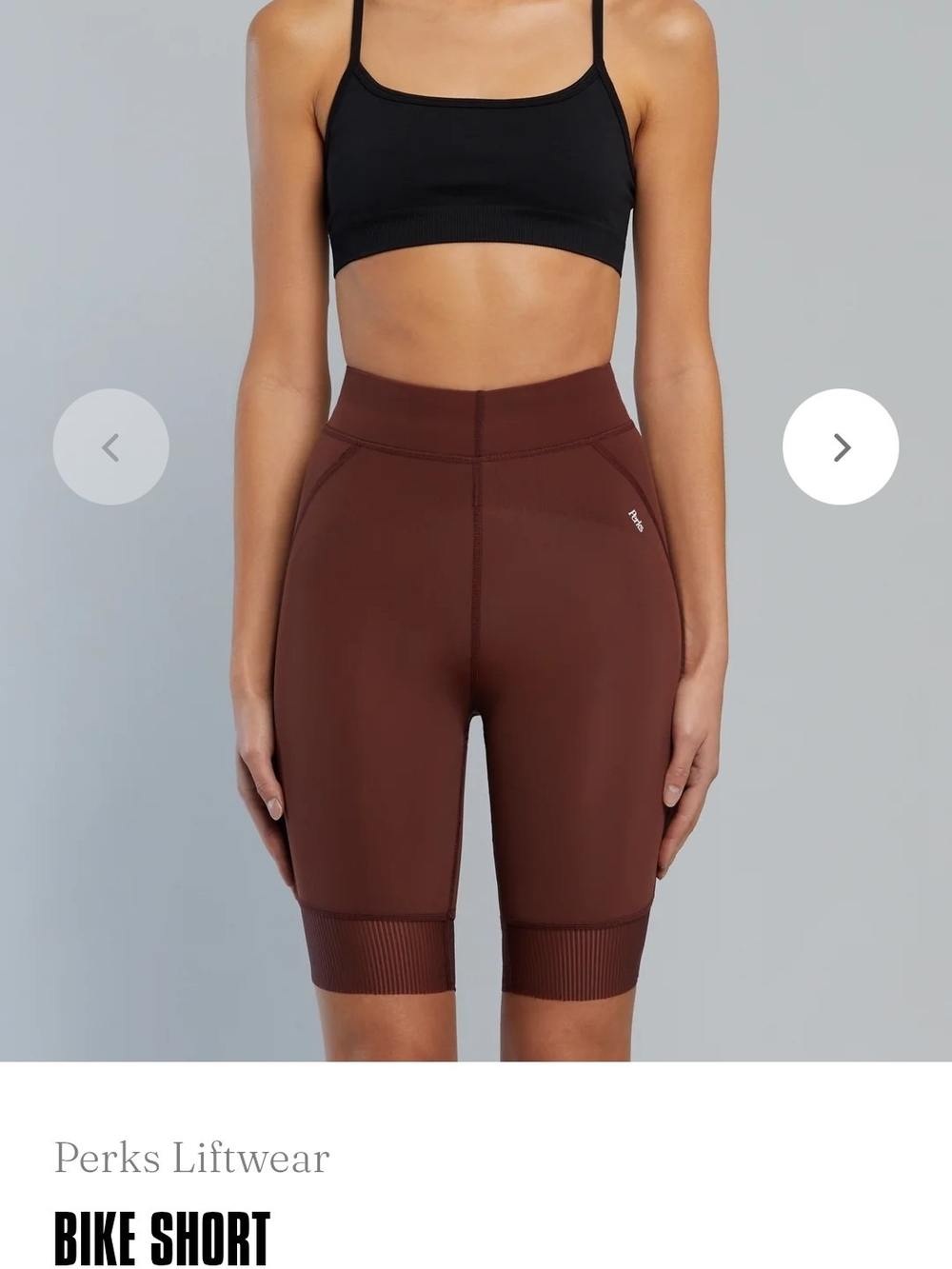 Perks Liftwear Bike Shorts Tokyo Brown NWT Size S $98